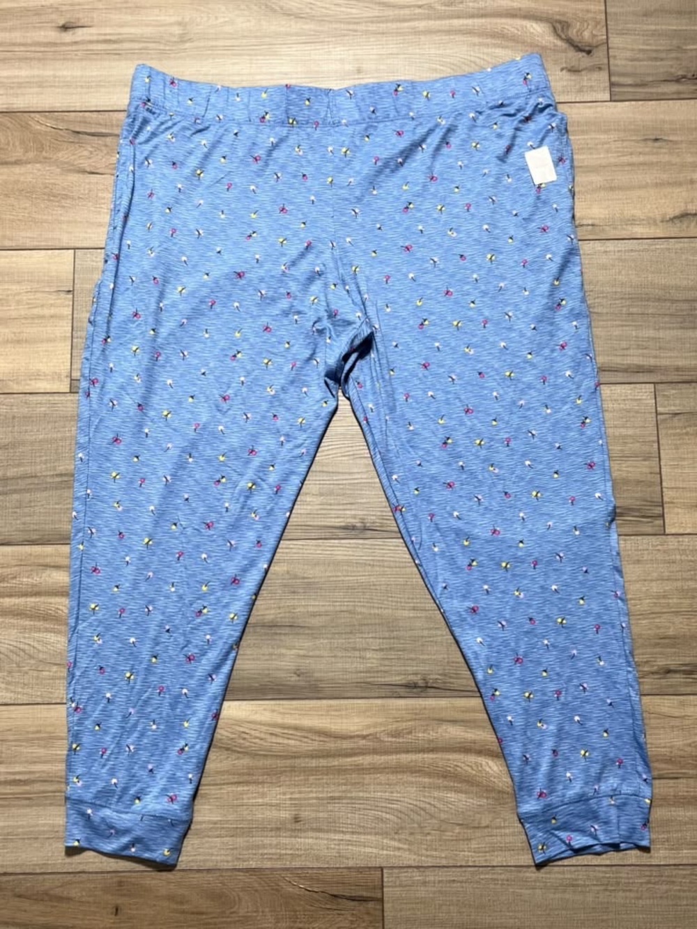 Secret Treasures Womens Floral Print Pull On Pajama Pants Size 2X (18W-20W) Blue